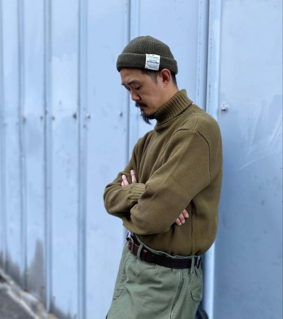 新品！Nigel Cabourn タートルネック　ワッフルセーター　アイボリー