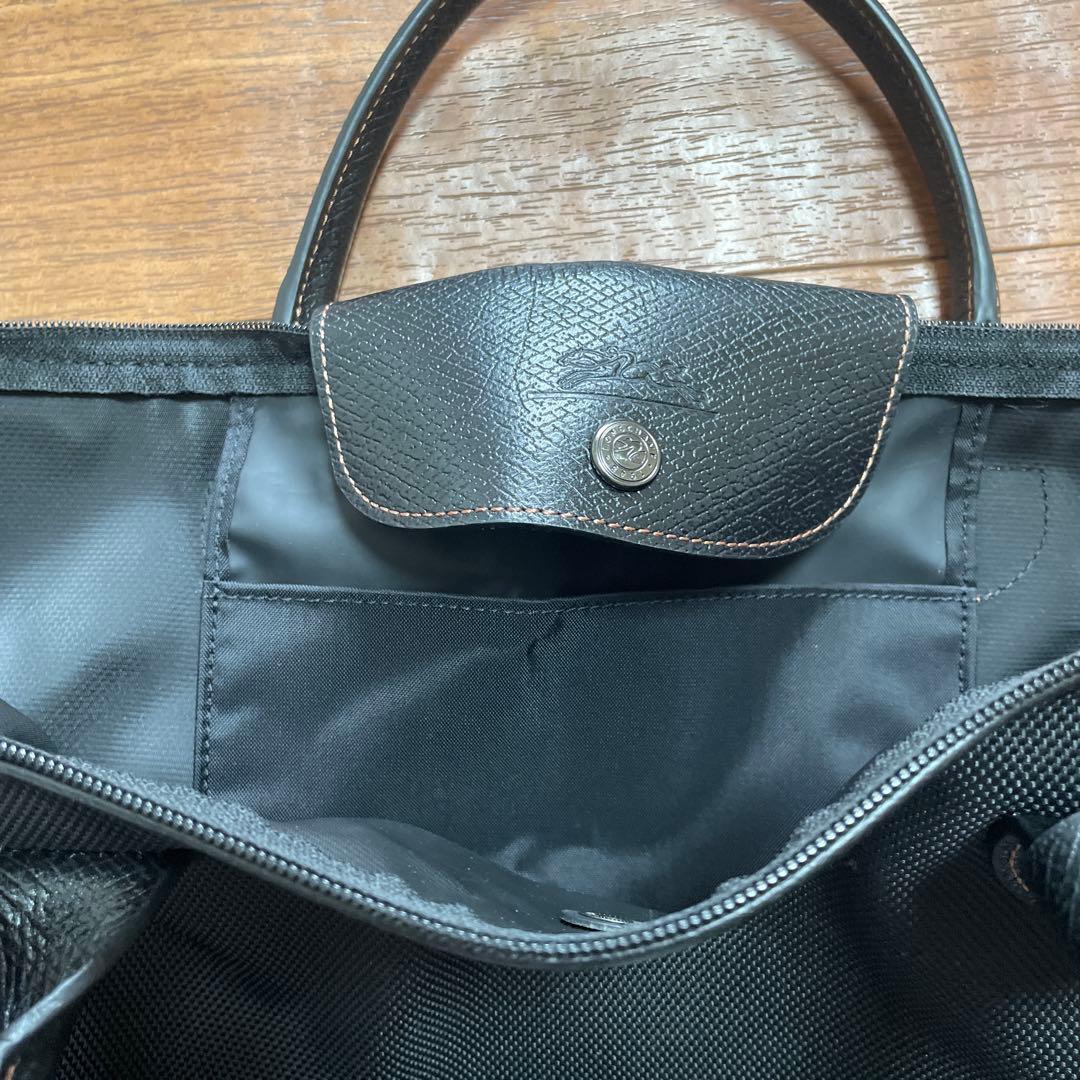LONGCHAMP ブラックボストンバッグ
