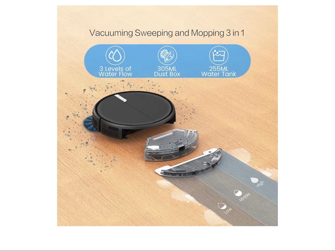 ロボット掃除機 本体 ブラック 3000Pa