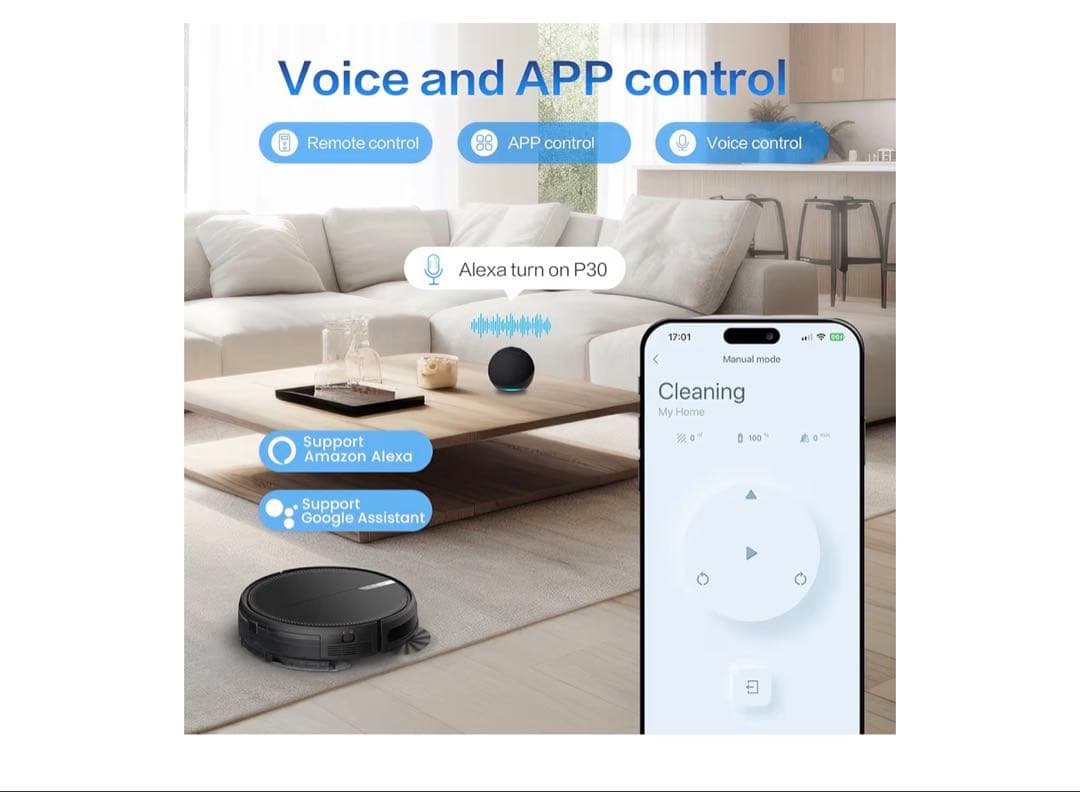 ロボット掃除機 本体 ブラック 3000Pa