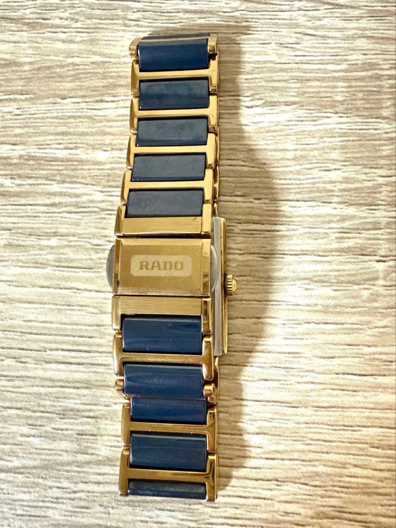 ラドージュビリークォーツレディース 腕時計セラミックゴールドGP 4Pダイヤ入り