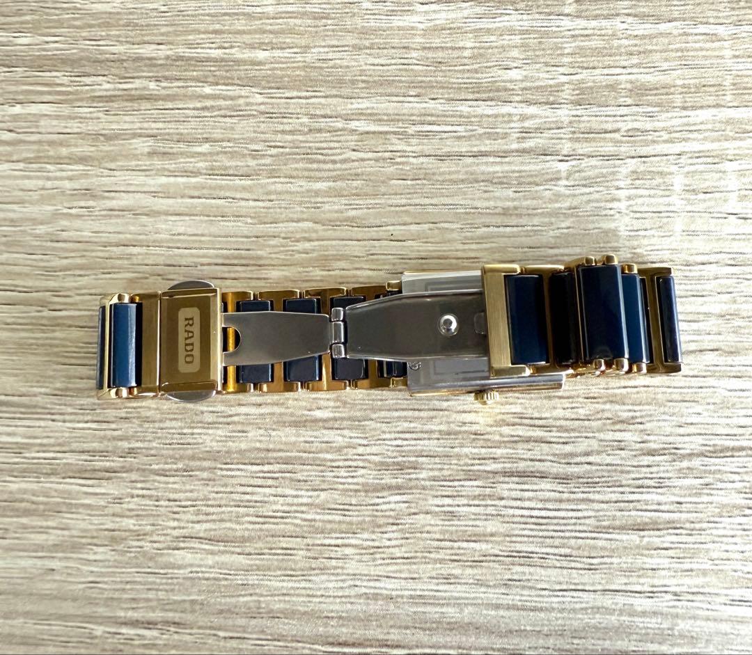 ラドージュビリークォーツレディース 腕時計セラミックゴールドGP 4Pダイヤ入り