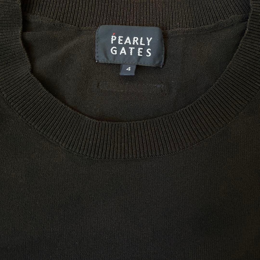 パーリーゲイツ　ニット　黒　白　赤　M〜L相当　ブラック　コットン素材　4