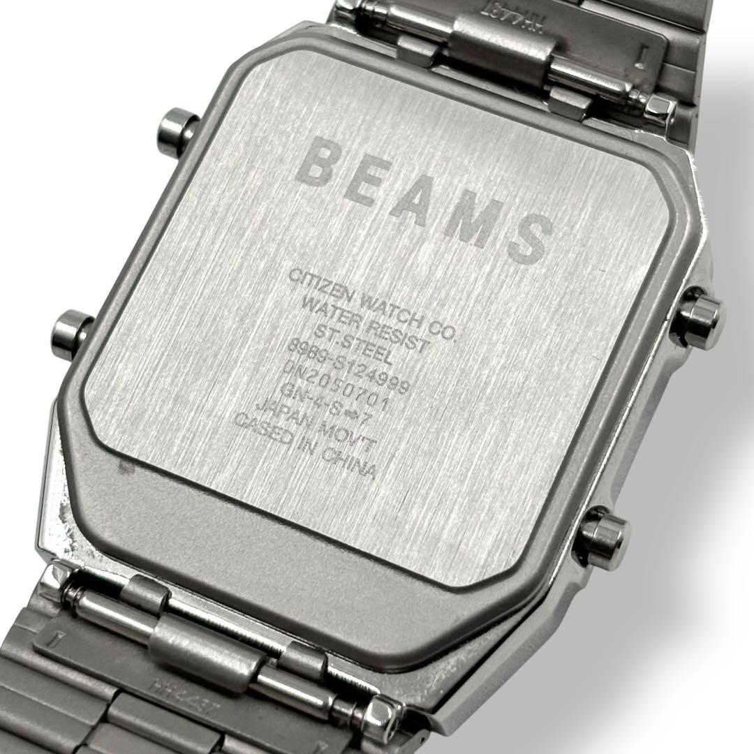【美品】 シチズン ビームス 別注 アナデジ テンプ 腕時計 ブラック 稼働