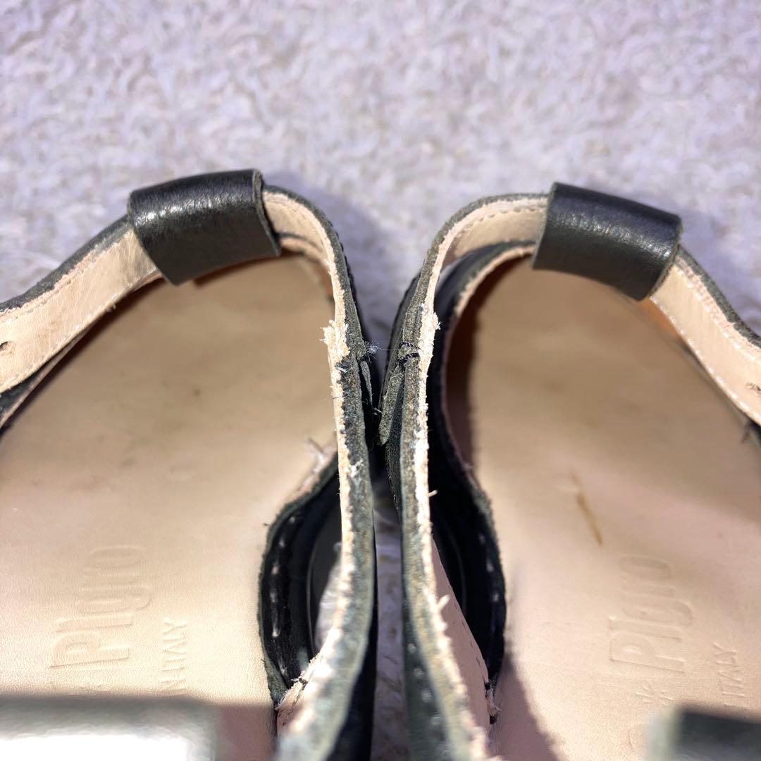 『美品』PUNTO PIGRO Tストラップ レザーシューズ ブラック レザー