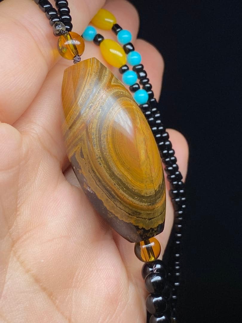 ニ龍眼天珠 蒙天珠 天珠 長寿自然　栄達栄進　自然に作られた老天珠 老鉱天珠