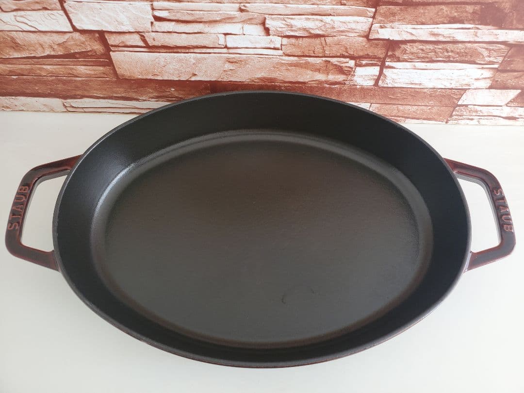 【極美品/timesale】staub オーバル ホットプレート 33cm