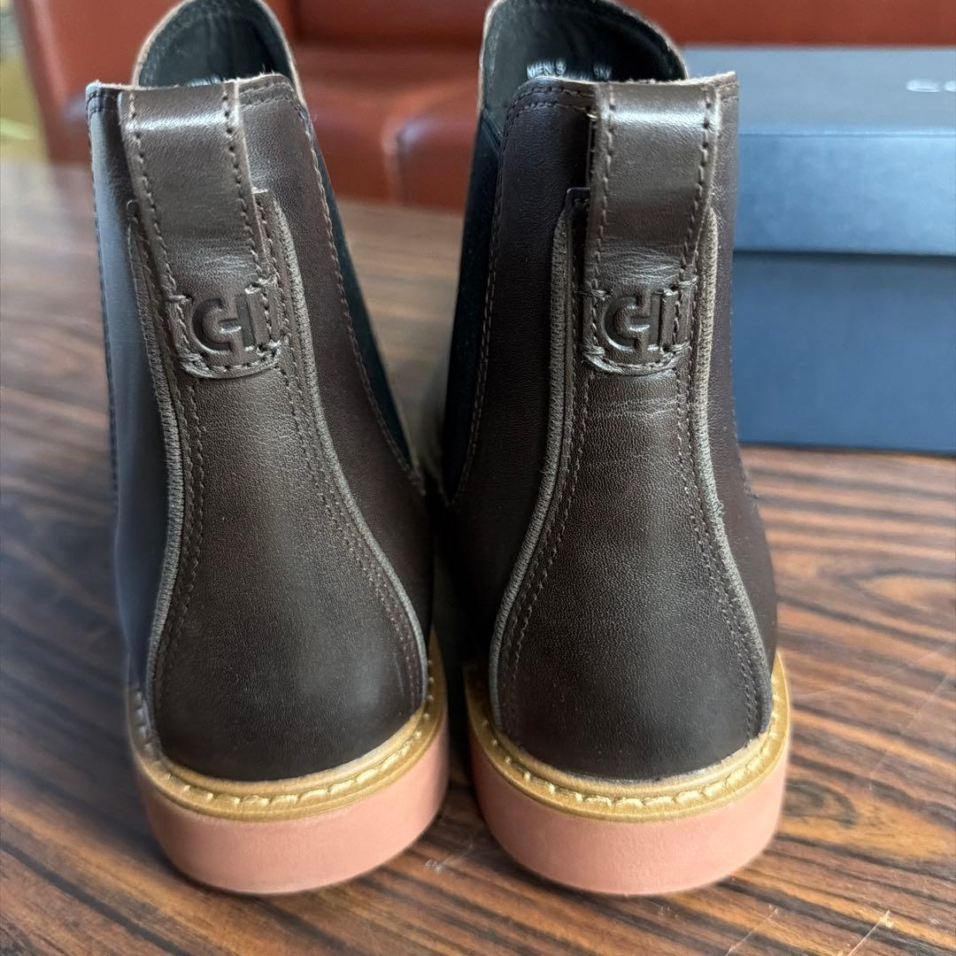 COLE HAAN ダークブラウン サイドゴアブーツ
