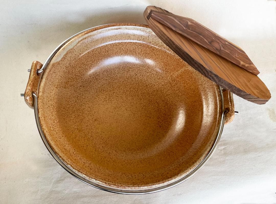 有田焼 土鍋 特大土鍋 尺1寸 33㎝ ツル付 木蓋付 安楽窯 業務用