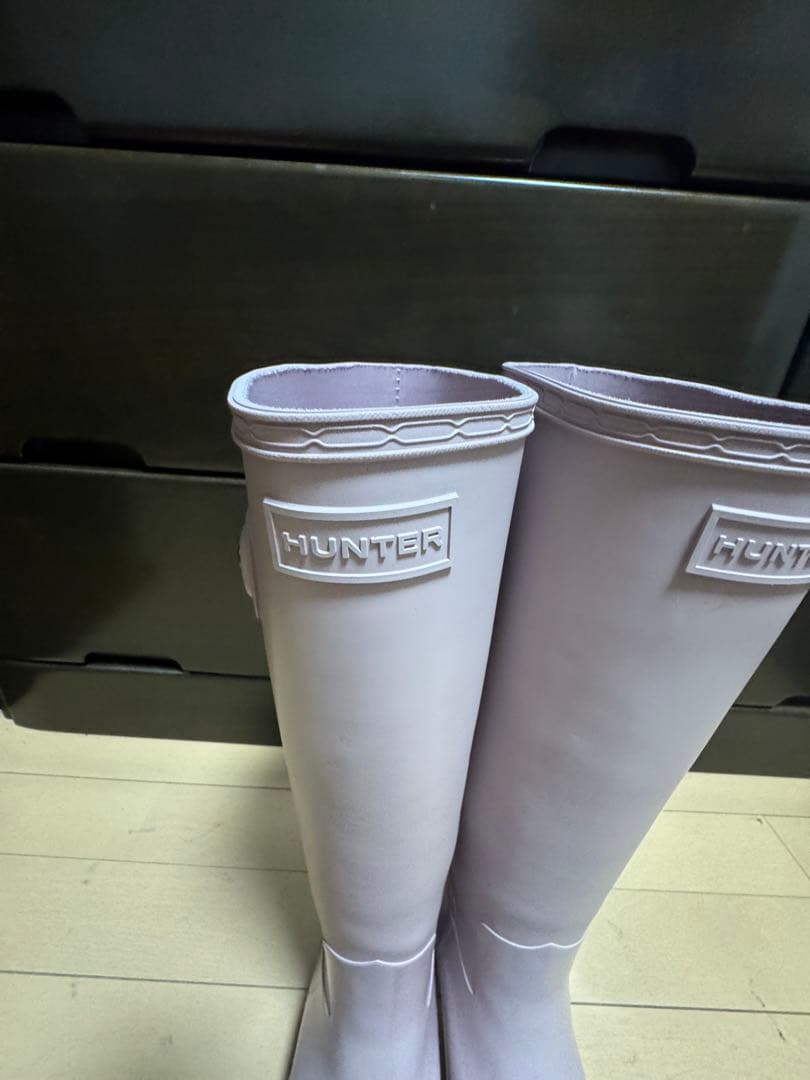 23cm HUNTER 薄いピンク　バックル付きロングブーツ