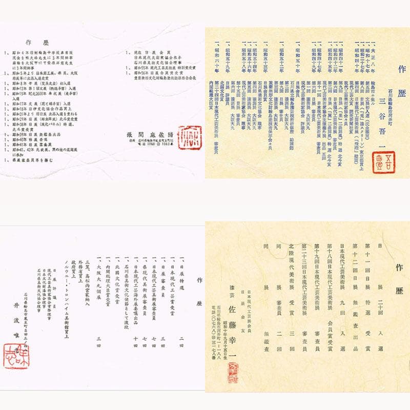 輪島塗　三谷吾一・井波唯志など特選五作家　朱盃　五客　共箱　F　R4348