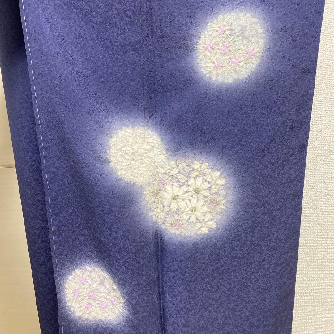 絞り　相良刺繍　付け下げ　しつけ糸付き　未使用美品　正絹　花柄　金糸　袷