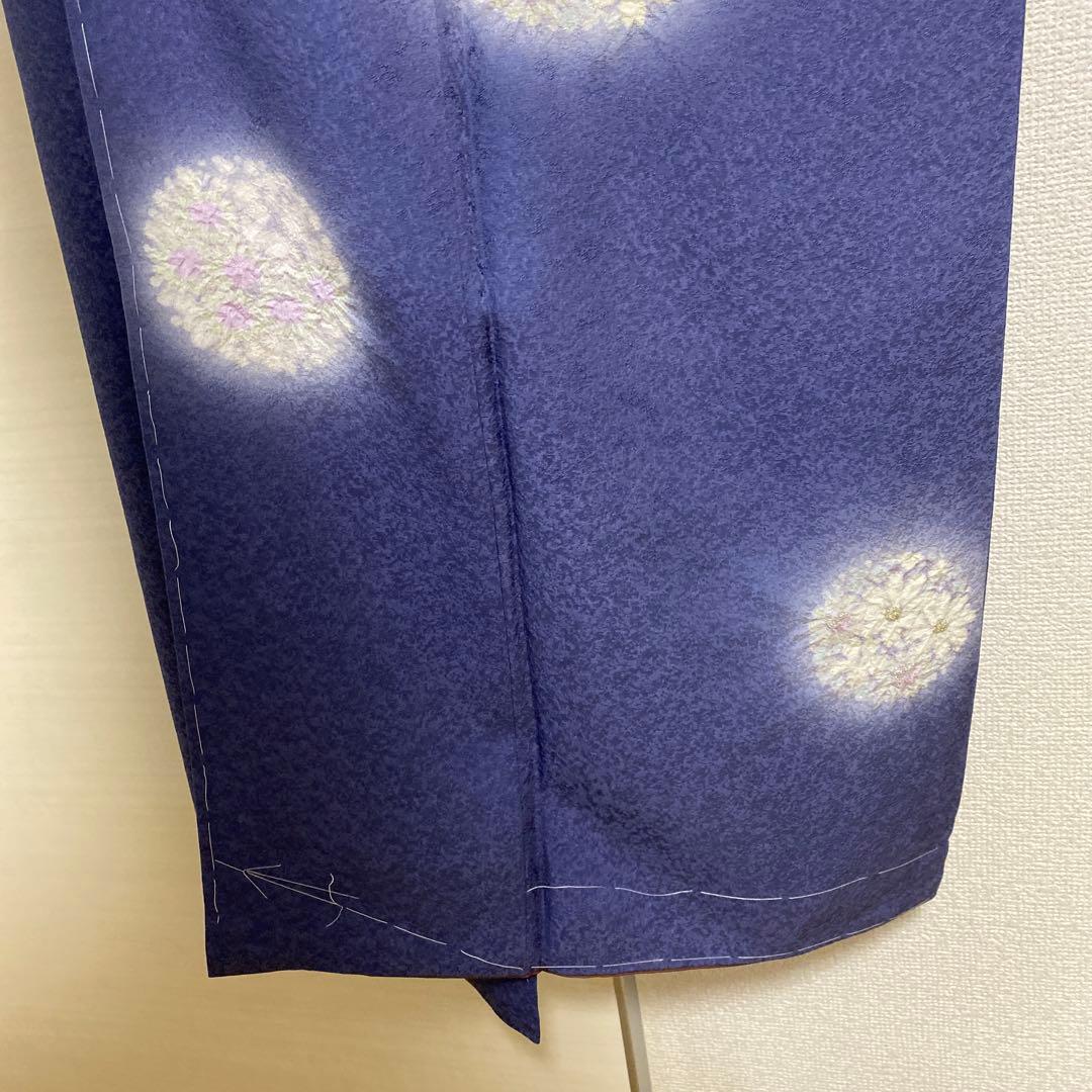 絞り　相良刺繍　付け下げ　しつけ糸付き　未使用美品　正絹　花柄　金糸　袷