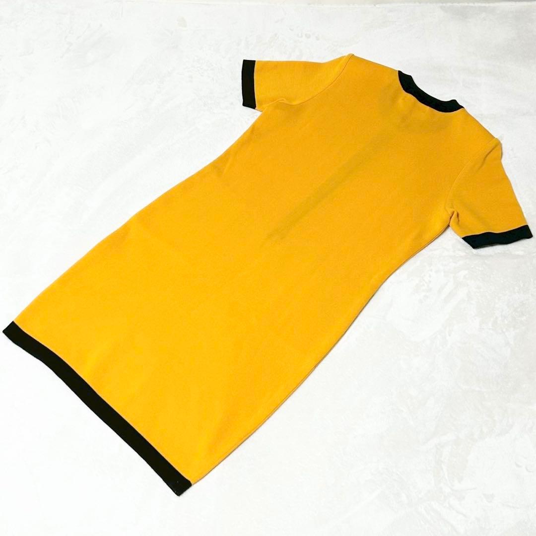 ★美品★イヴサンローラン　ワンピース　M カサンドラロゴ　金ボタン　バイカラー