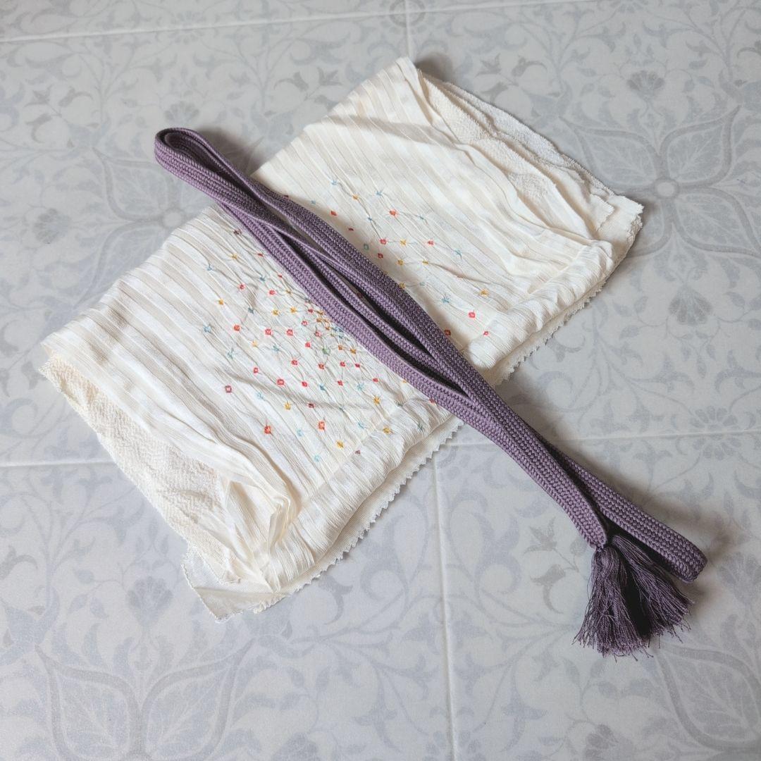 訪問着　フルセット　着物　付け下げ　正絹　絞り　紫　C2