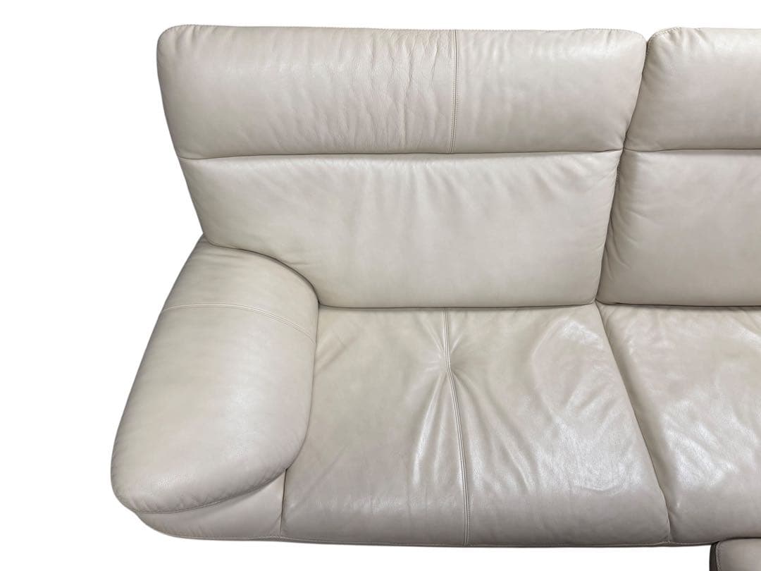 ◯カリモク karimoku アイボリー レザー 2人掛けソファ