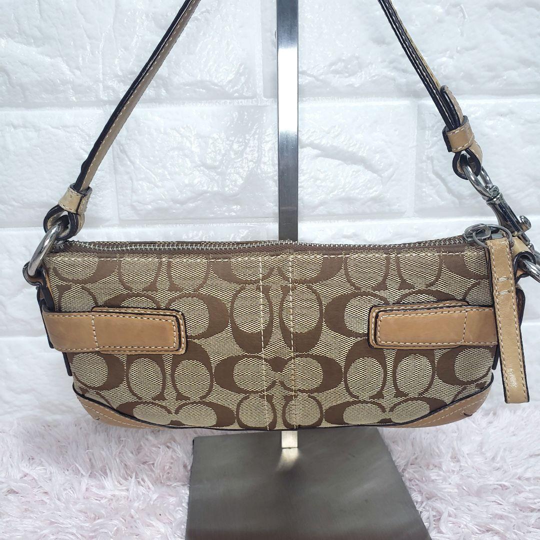 COACH コーチ シグネチャー ワンショルダーハンドバッグ Y2K ベージュ