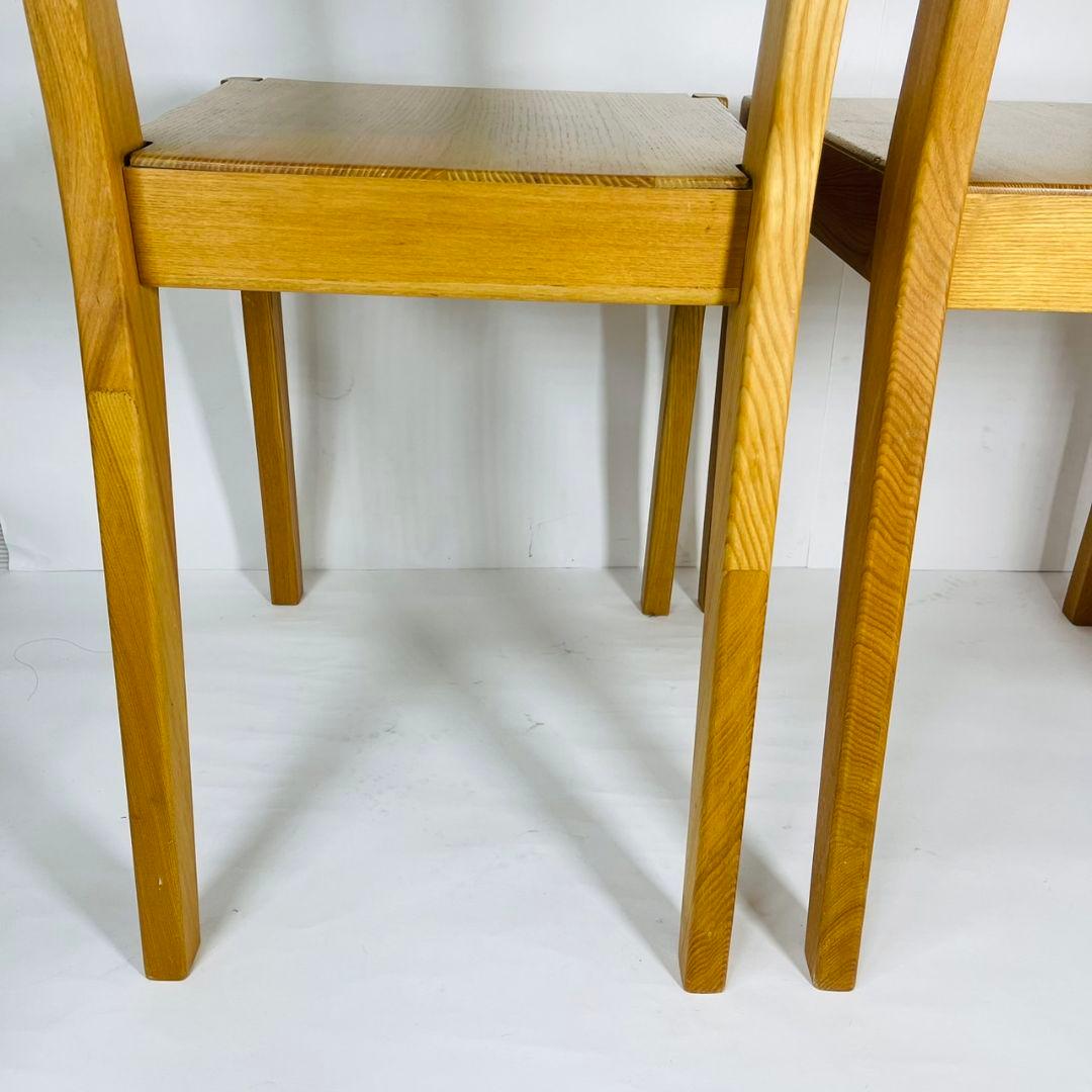 無印良品 ダイニングチェア 2脚セット 椅子 天然木 タモ材 廃番品　②