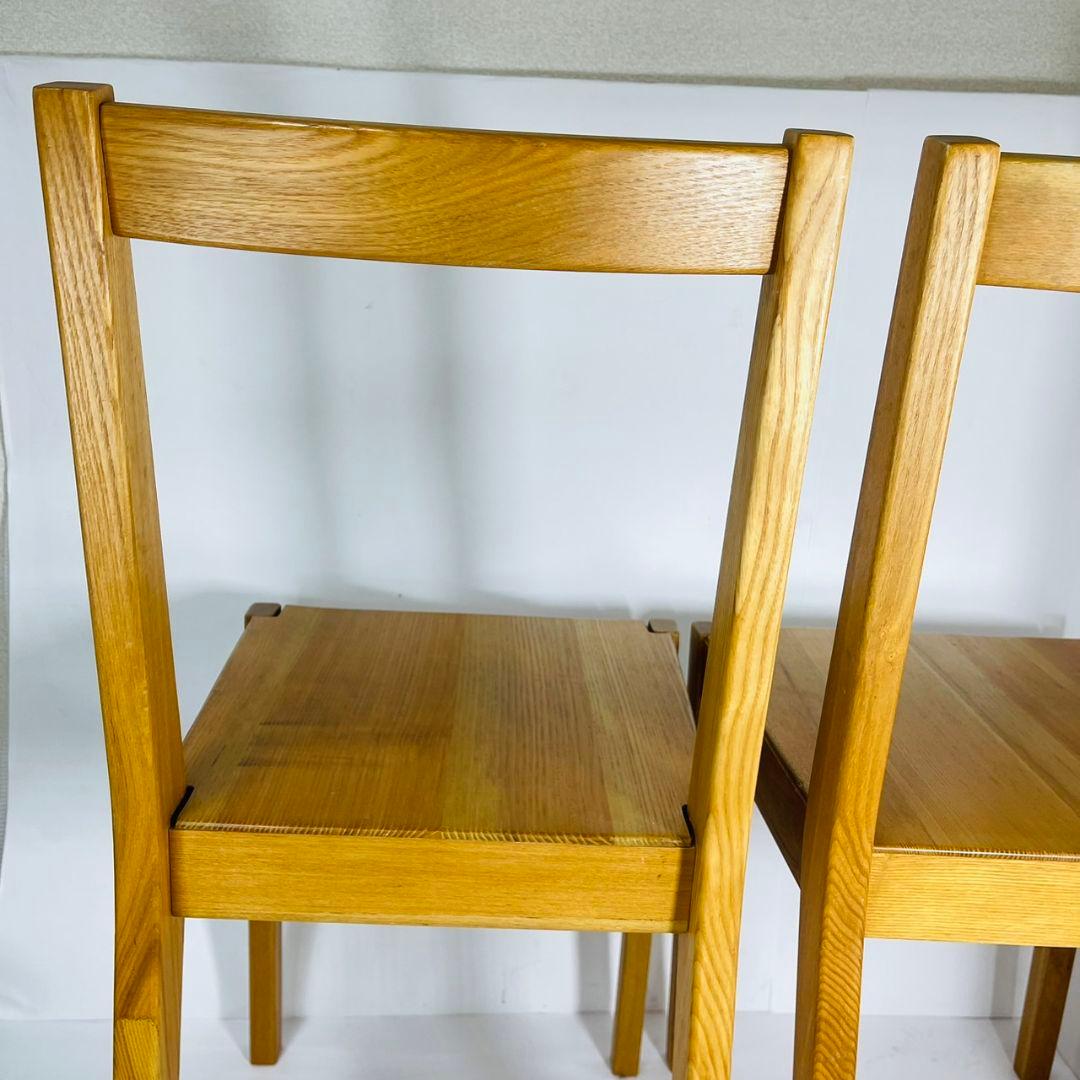 無印良品 ダイニングチェア 2脚セット 椅子 天然木 タモ材 廃番品　②
