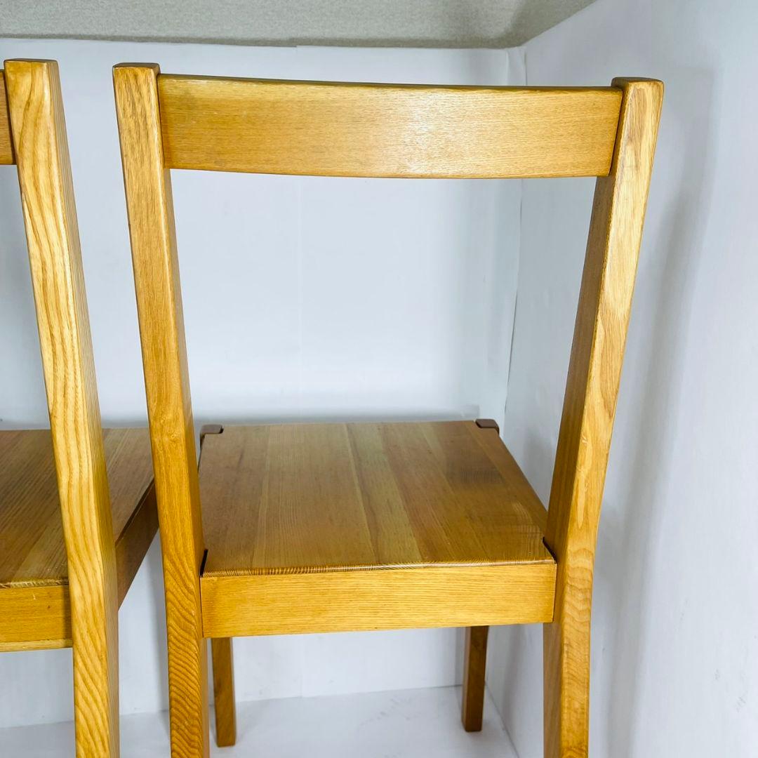 無印良品 ダイニングチェア 2脚セット 椅子 天然木 タモ材 廃番品　②