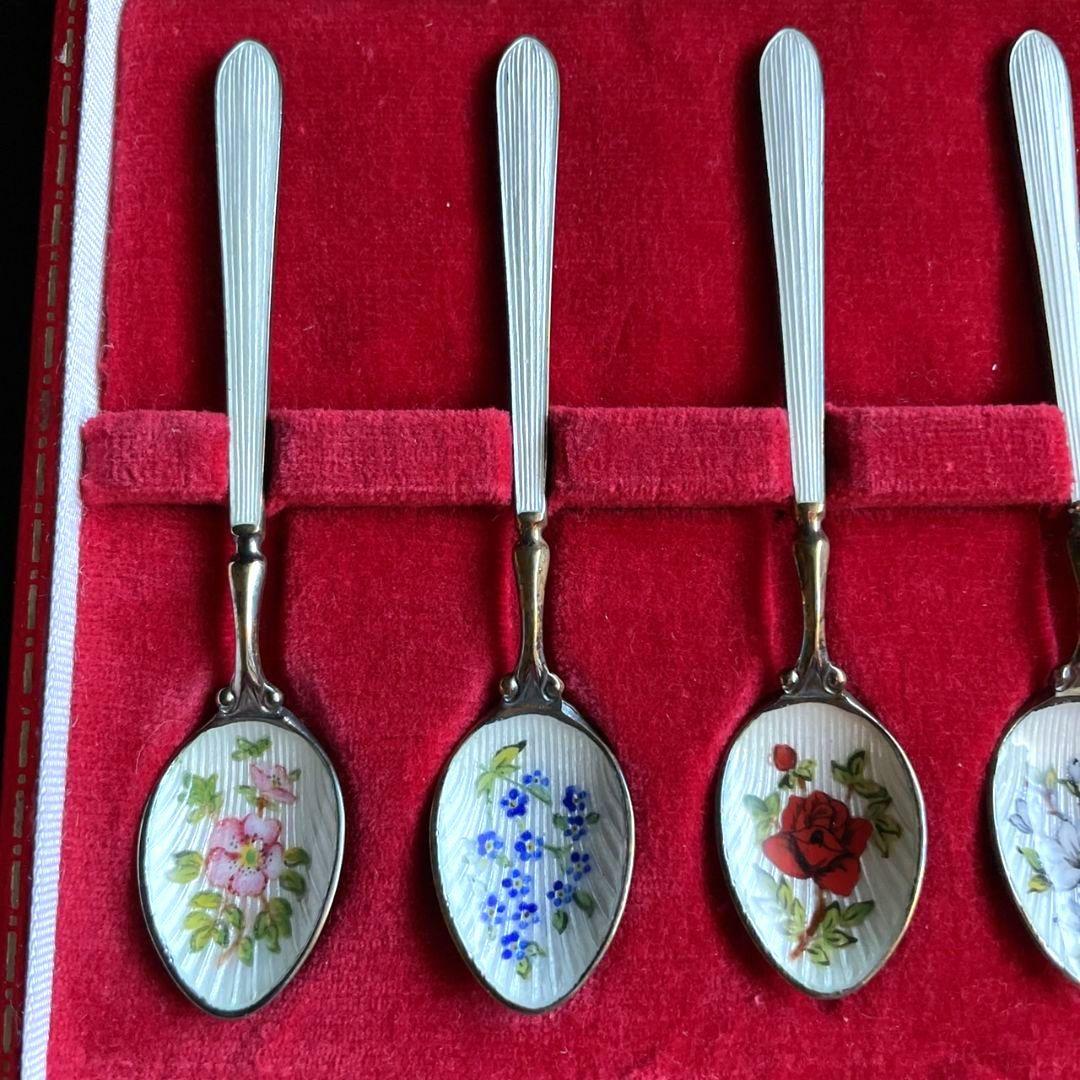 マッピン＆ウェッブ　スターリングシルバー　エナメル　スプーン　6本セット