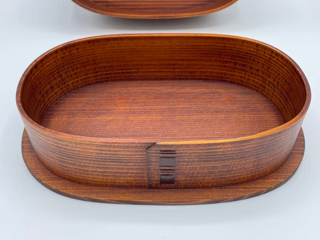 新品未使用 大館工芸社 曲げわっぱ 小判弁当（大）ふき漆塗り