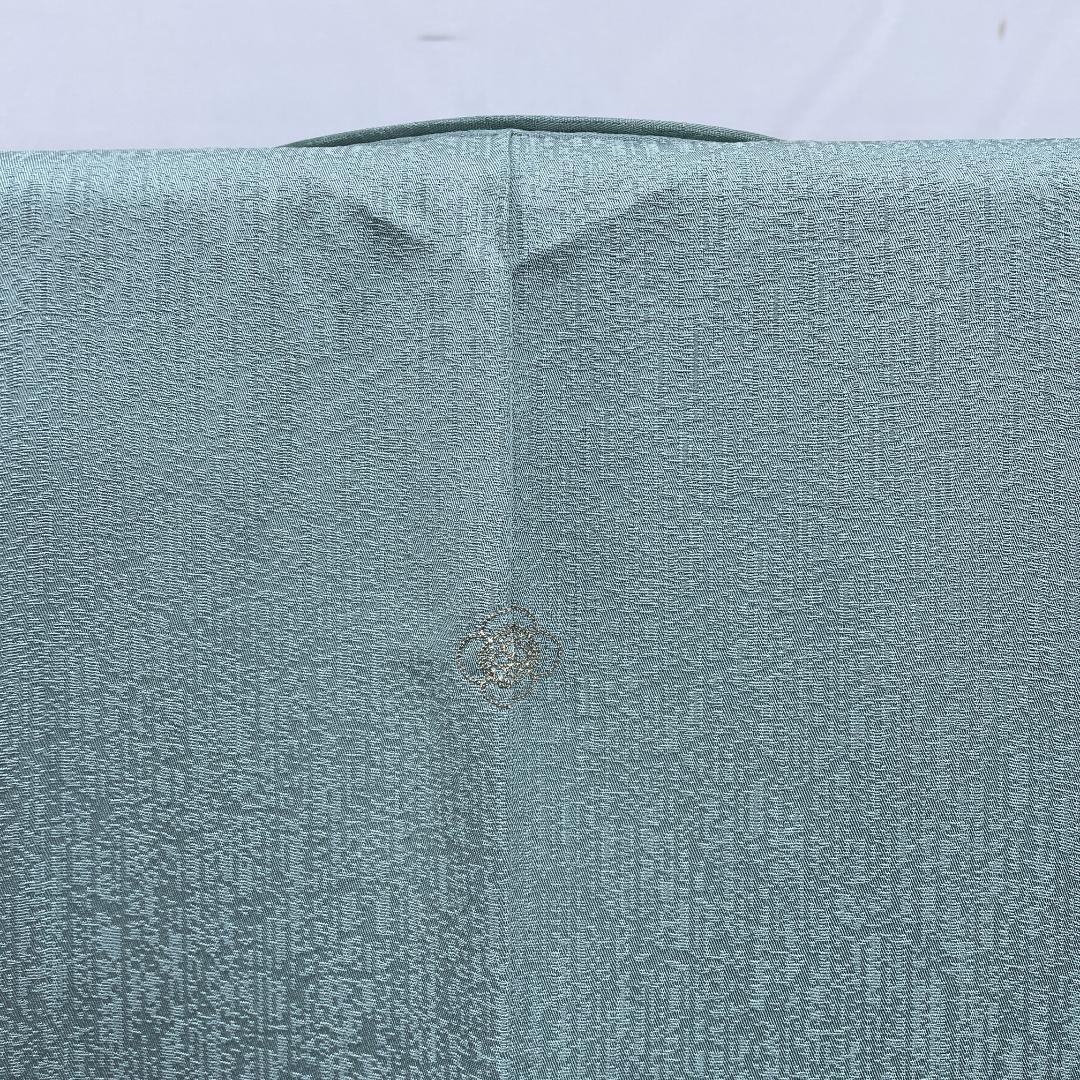 ★4074★ 訪問着 灰緑色 刺繍柄 袷 紋入り
