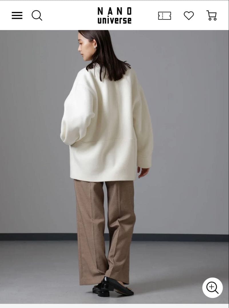 ナノユニバース　ミドルコート　オフホワイト