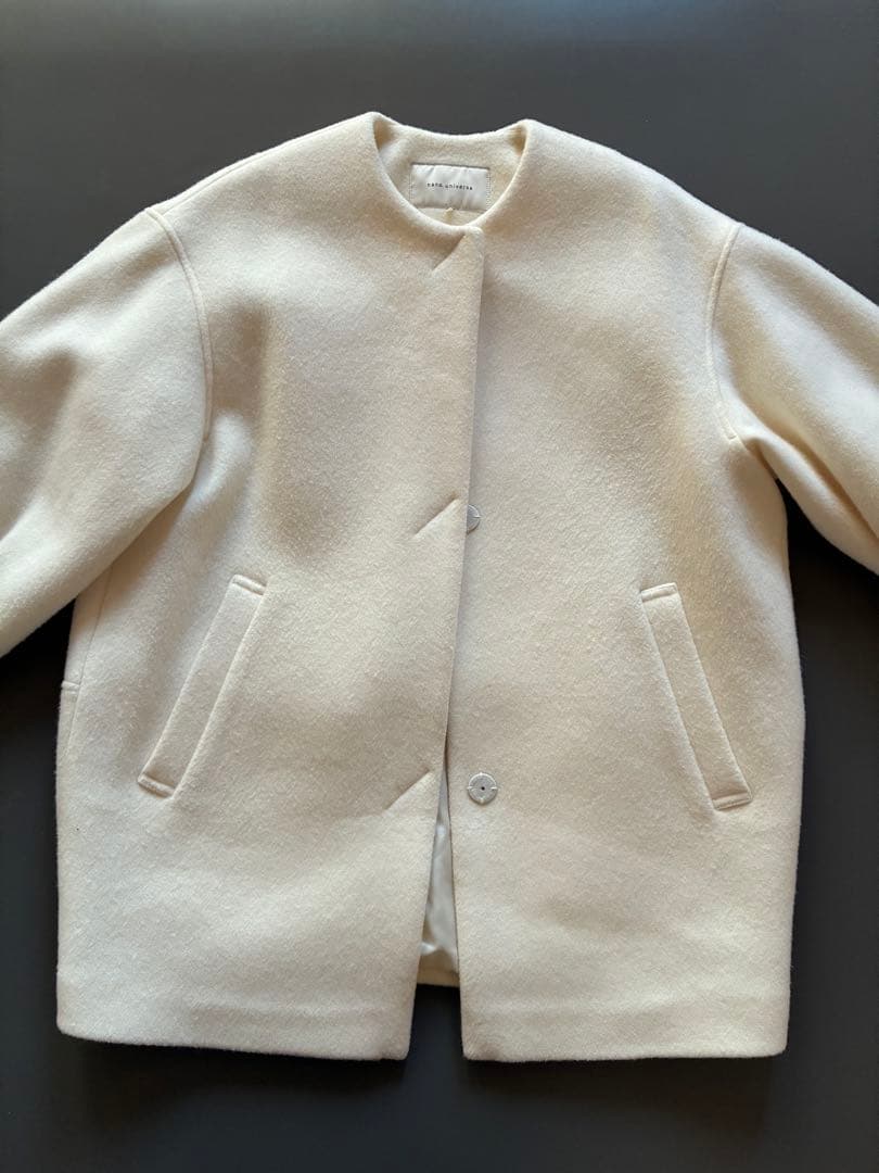 ナノユニバース　ミドルコート　オフホワイト