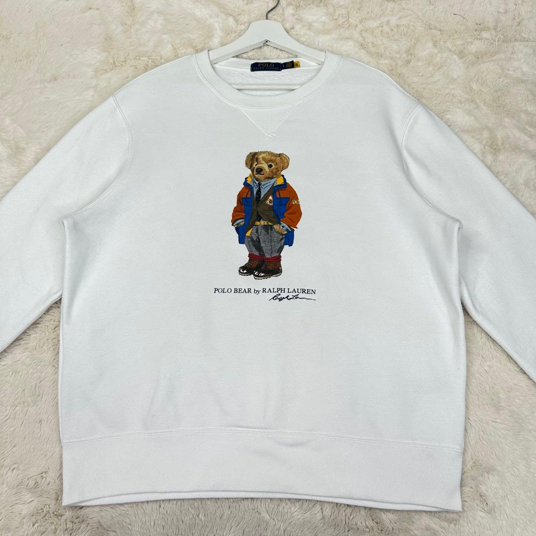 ✨現行✨美品✨ポロベアプリント ポロラルフローレン ホワイト スウェット L