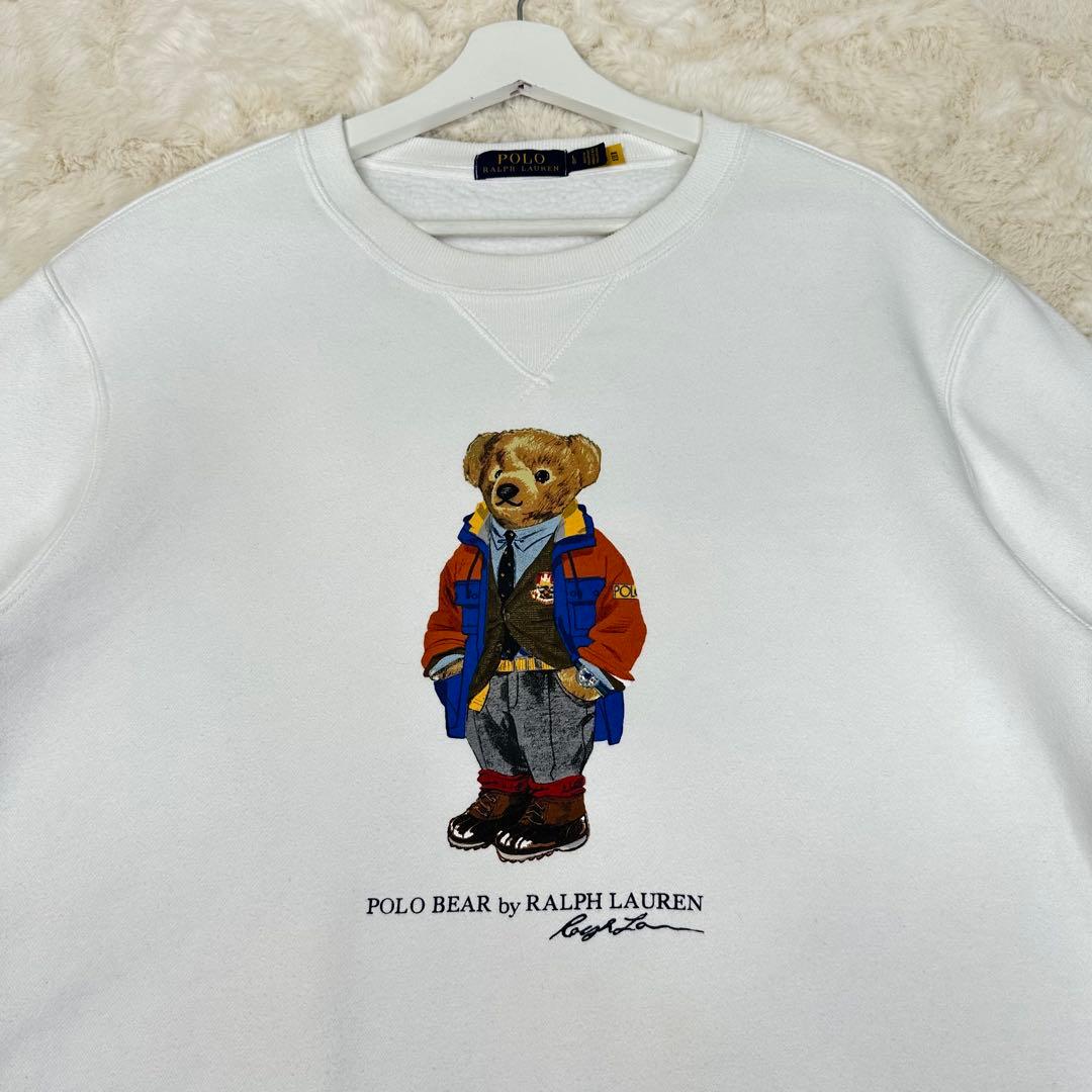✨現行✨美品✨ポロベアプリント ポロラルフローレン ホワイト スウェット L