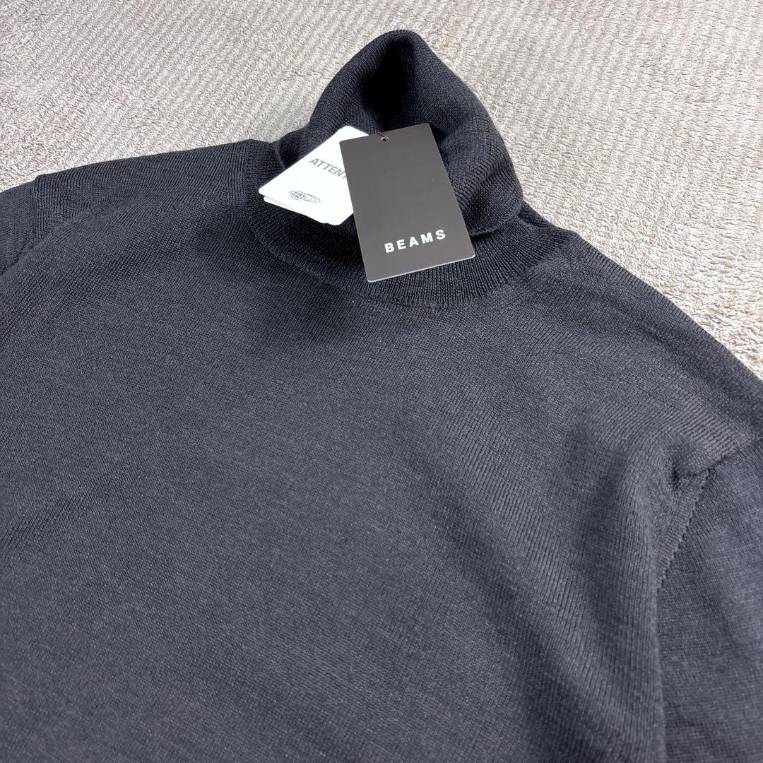 【新品未使用】BEAMS F メリノウール タートルネックニット ブラウン　46