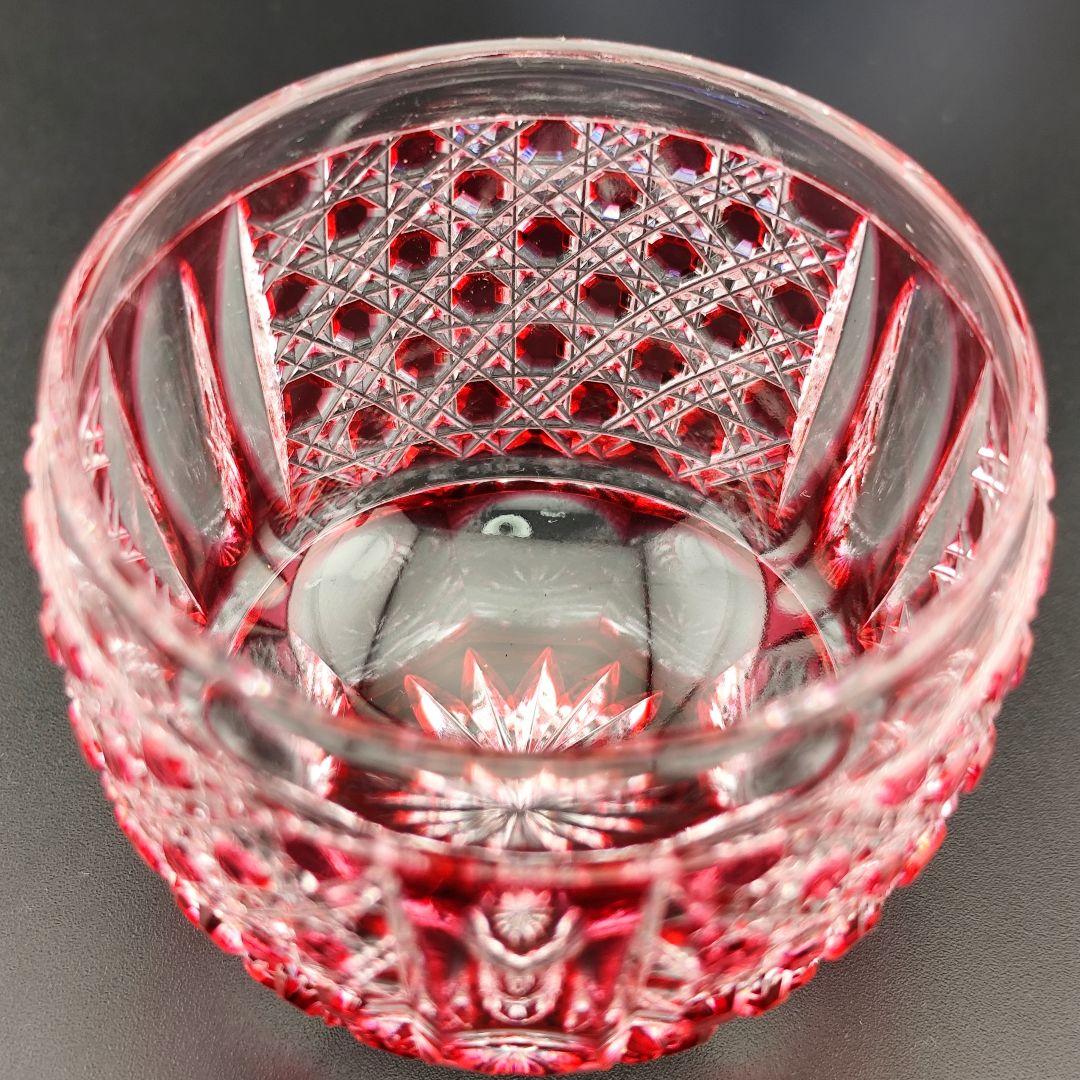 超希少品☆江戸切子 木村泰典 猪口 金赤（切子 江戸切子 薩摩切子）