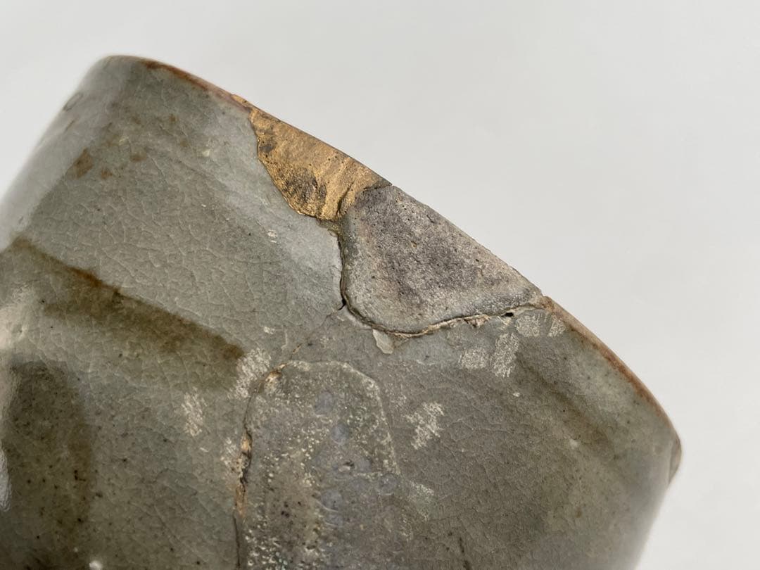 骨董　アンティーク　古唐津　絵唐津　茶碗　金継ぎ直し　金繕い　古美術　古陶磁