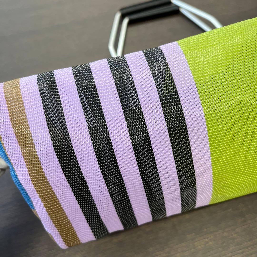 MARNI フラワーカフェ ストライプバッグ ミレグリーン マルニマーケット