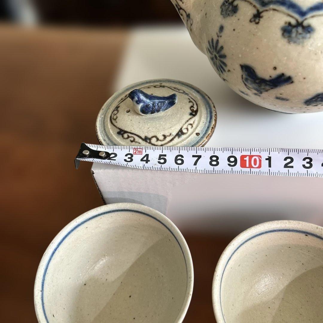 ✴️大幅値下げ✴️【中西申幸】鳥遊戯画急須と湯呑み茶碗チュンチュン3個セット