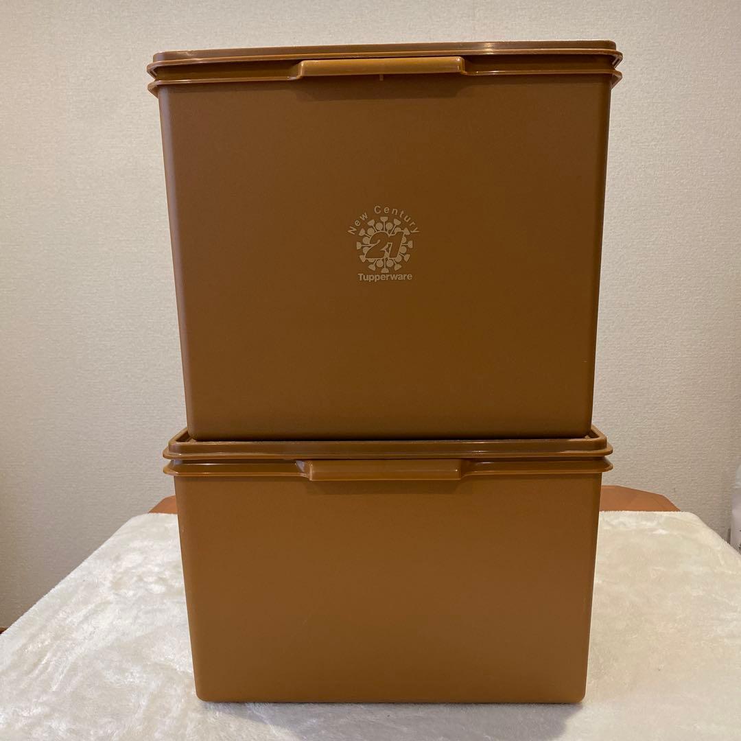 Tupperware ブラウン衣類収納ケース 2個セット