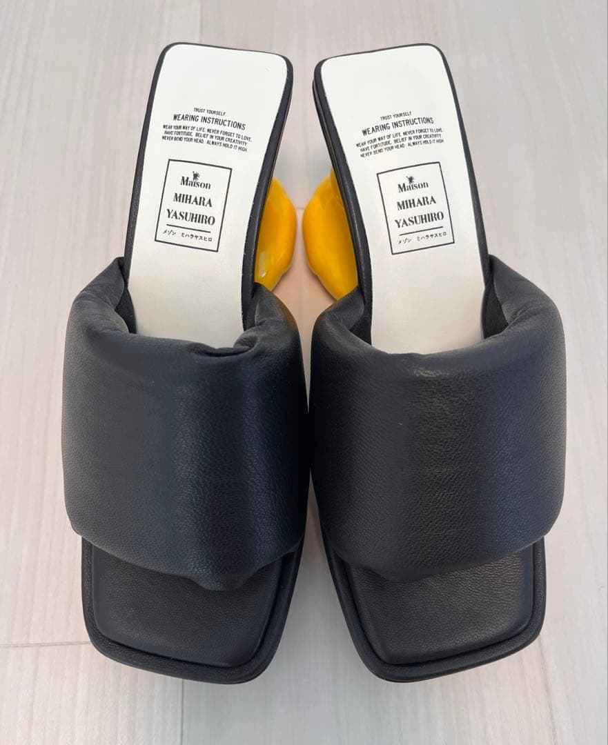 メゾンミハラヤスヒロ ダックヒールサンダル アヒル ミュール 36 ブラック