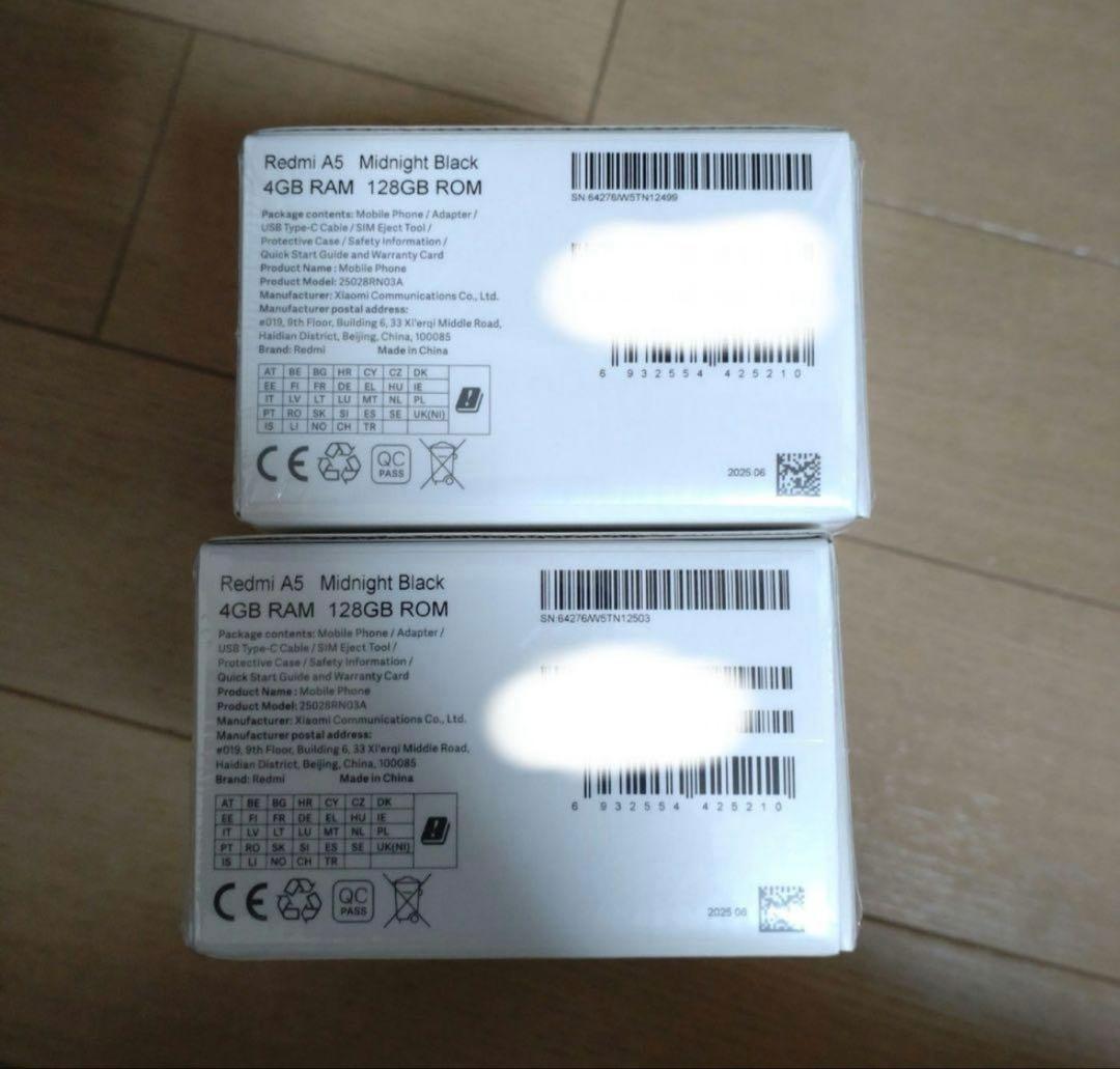 新品未開封　Xiaomi Redmi A5 4GB/128GB 2台セット