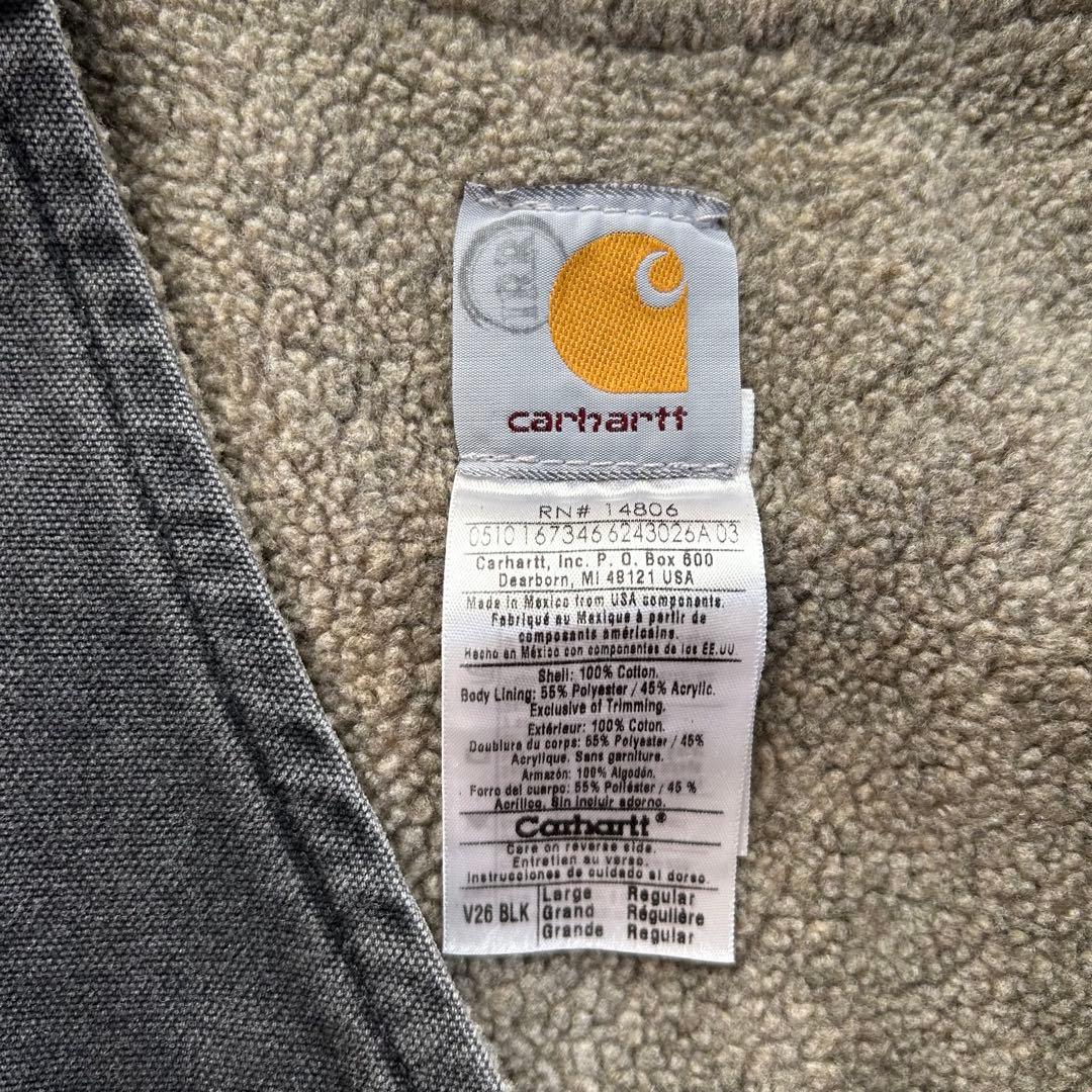 Carhartt USA製 ダックベスト デニム　チャコールグレー ボア L