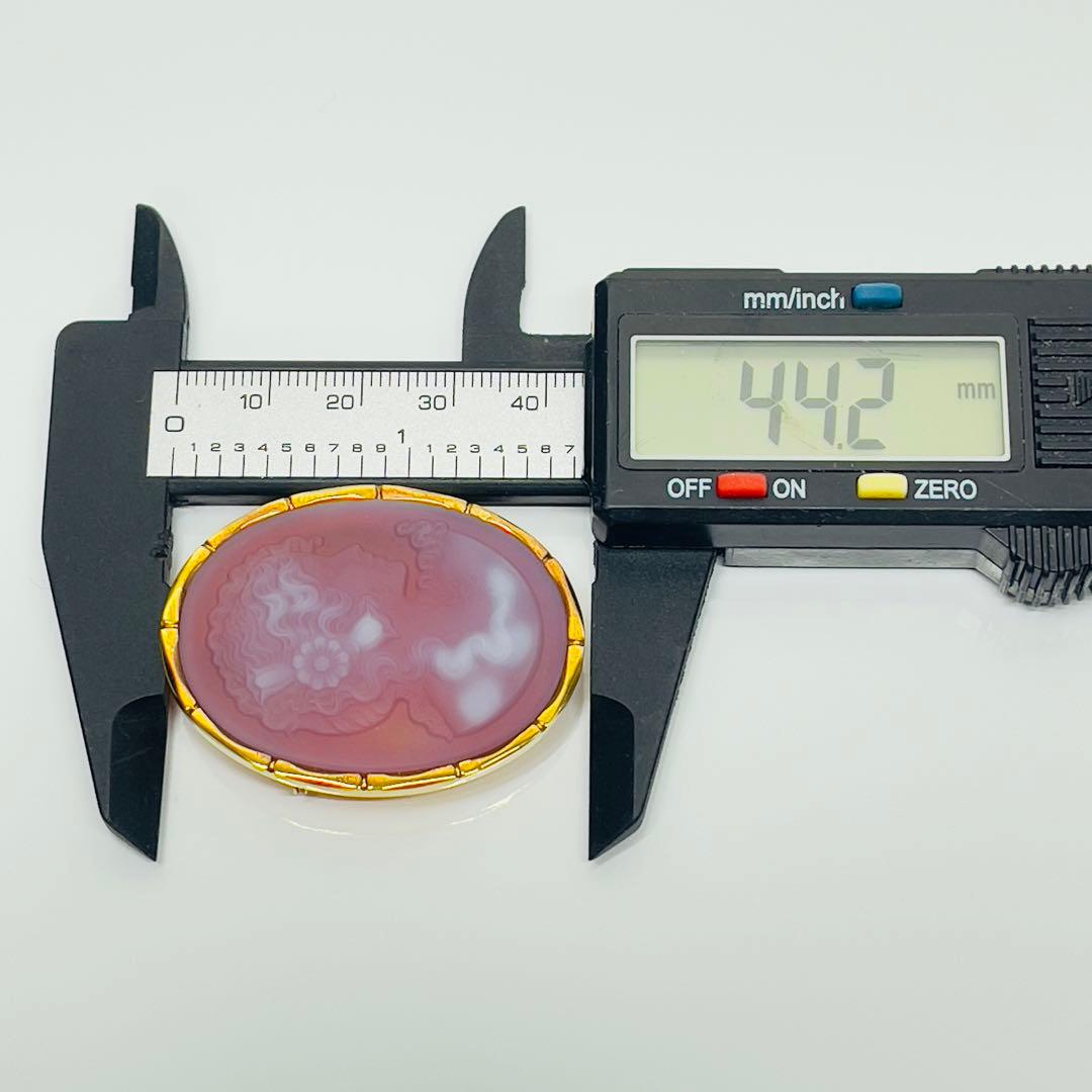 メノウカメオK18ペンダントとブローチ2way