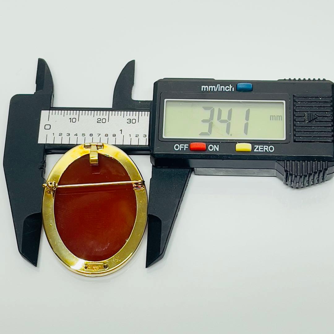 メノウカメオK18ペンダントとブローチ2way