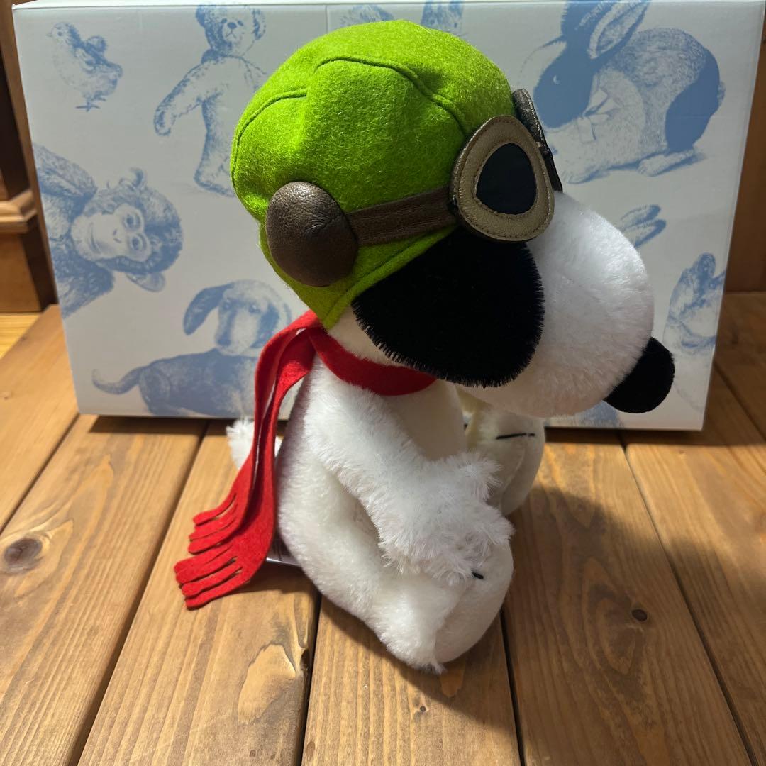 新品未使用　日本限定　シュタイフ　スヌーピー　フライングエース　証明書付き