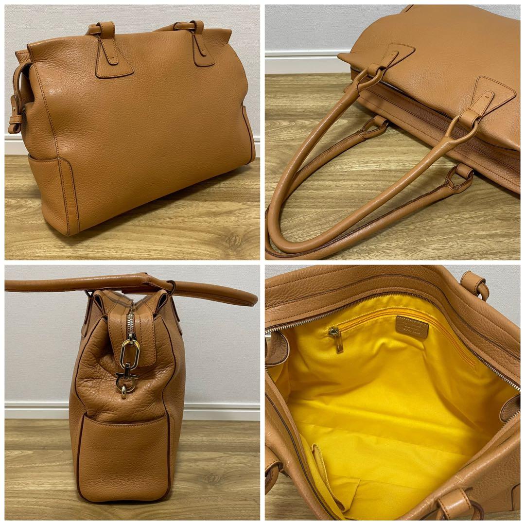 《美品》Ferragamo（フェラガモ）レザー ハンドバッグ ライトブラウン