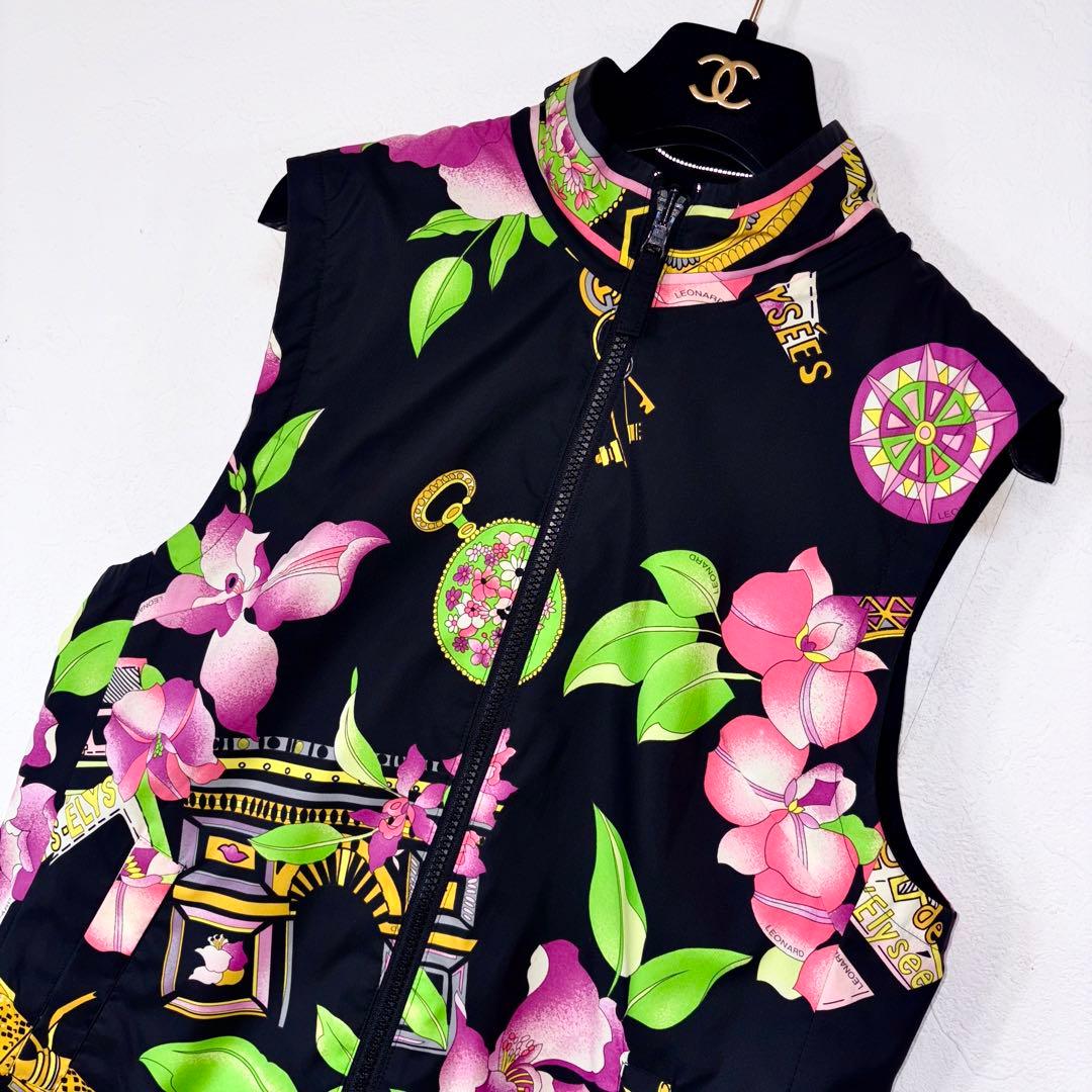 83美品　LEONARDレオナール リバーシブル　ベスト