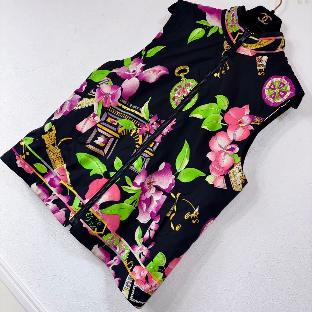 83美品　LEONARDレオナール リバーシブル　ベスト