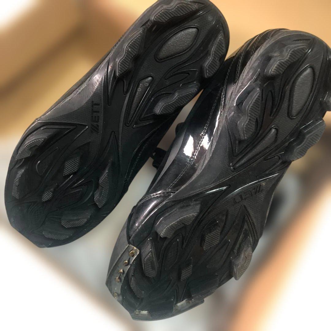 ◆419◆【新品】ZETT 黒 スパイクシューズ 26.0㎝　Pカバー付き