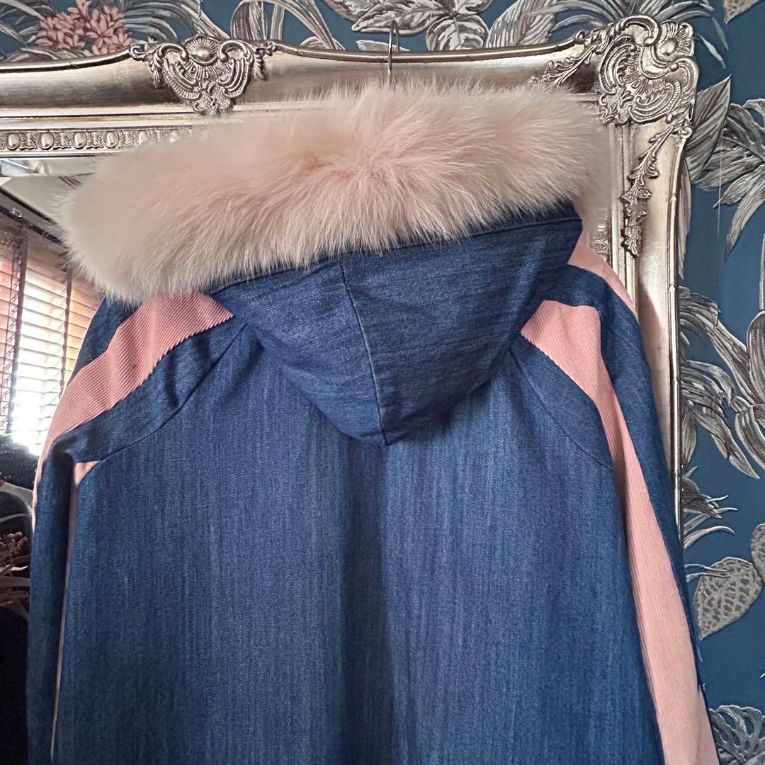 【美品】ツモリチサト モッズコート デニム✖️コーデュロイ ファー付き