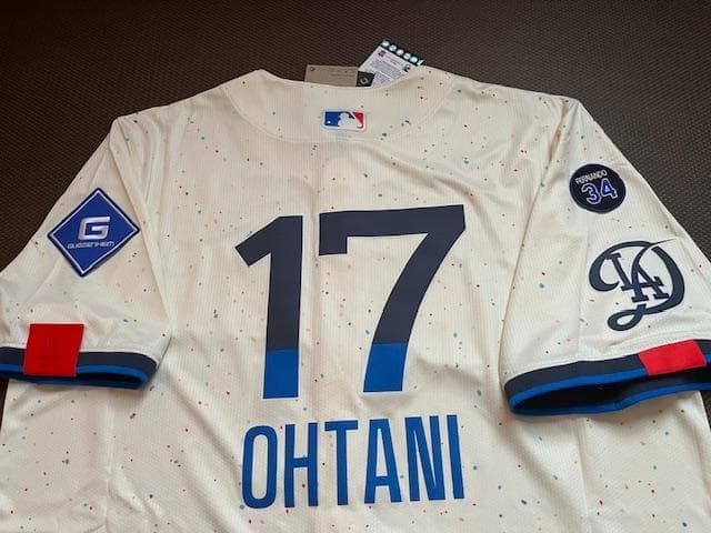 大谷翔平2025CITYコネクトNIKELIMITEDジャージ♯34パッチ付　L