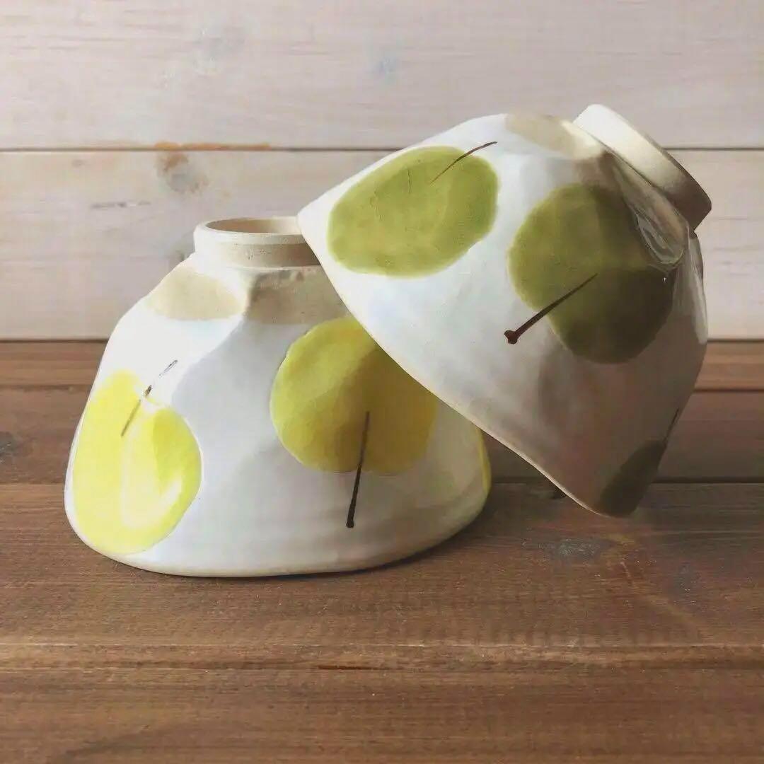 ゆみぶう 波佐見焼【新品・送料込】アップルお茶碗・小丼